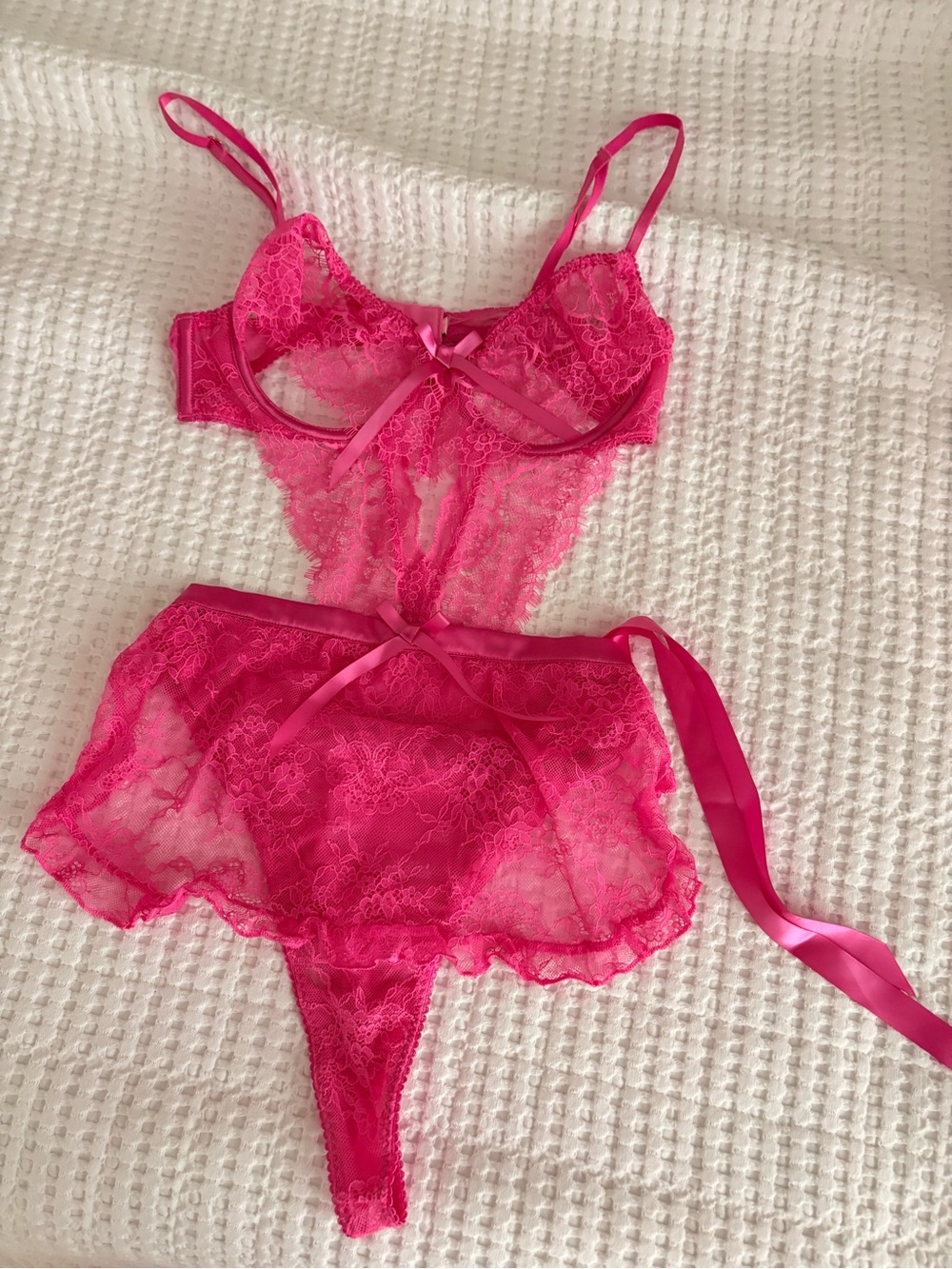 Victoria Secret hot pink lingerie